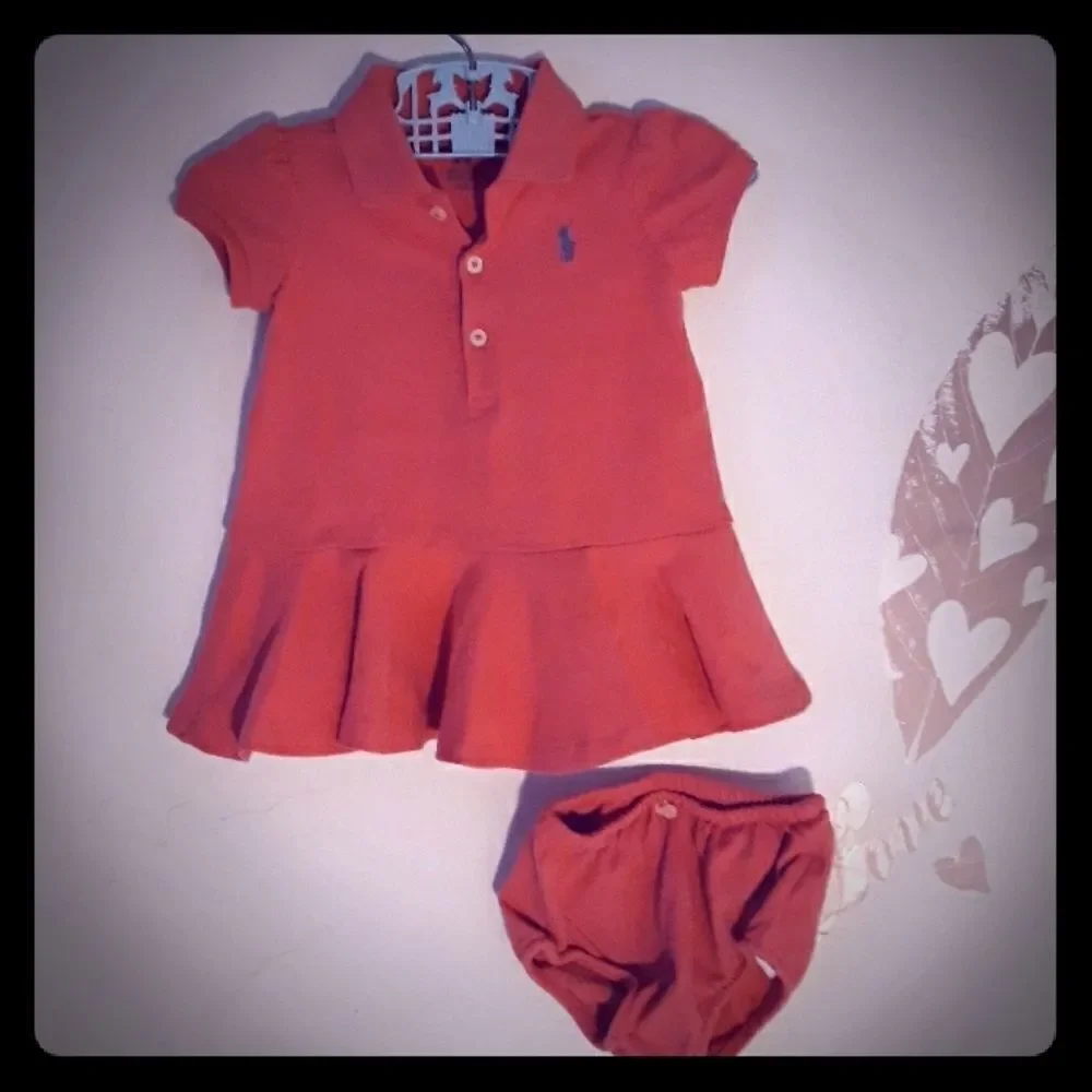 Ralph Lauren Coral Tennis Shirt Dress 3M